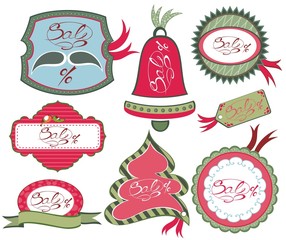 Collection of christmas ornaments and decorative elements