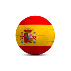 Spain flag ball isolated on white background