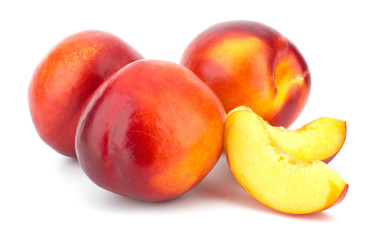 Nectarine fruit isolated on white background