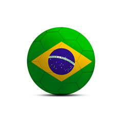 Fototapeta premium Brazil flag ball isolated on white background