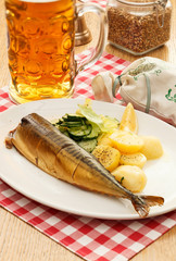 mackerel with potatoes and beer