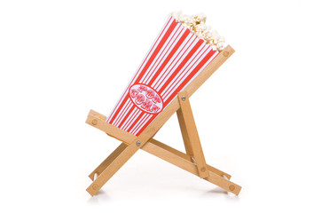 retro popcorn on a deck chair
