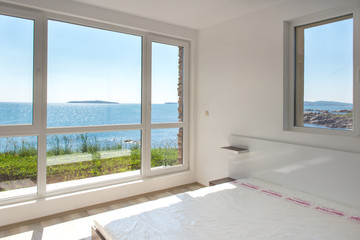 Empty room with sea view