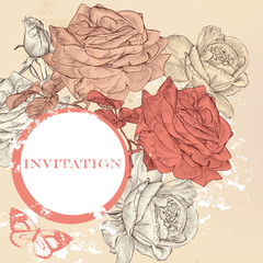 Elegant vector invitation  background in vintage style