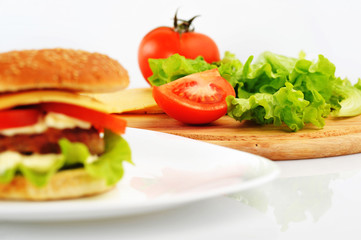hamburger with cutlet