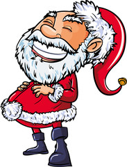 Santa with a big smile. Isolated on white