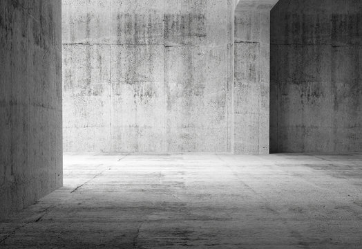 Empty dark abstract concrete room interior. 3d illustration