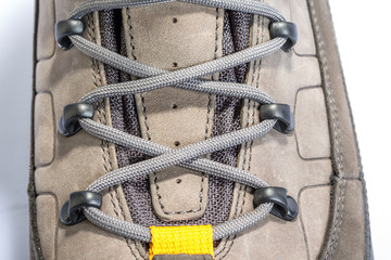 laces on mountain boots