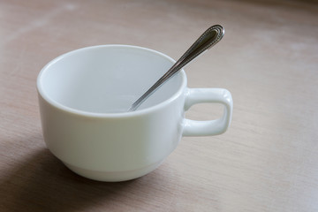 Empty white coffee cup