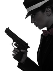 woman gun gangster killer silhouette