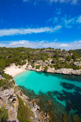 Fototapeta na wymiar Cala Macarelleta in Menorca at Balearic Islands