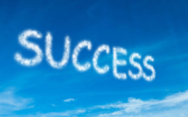 Success written in white in sky