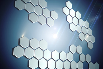 Technological background with hexagons