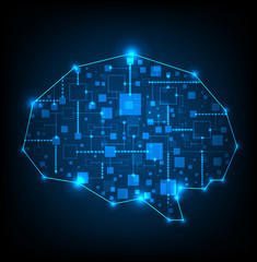 Hi tech brain. Made in style of social networks