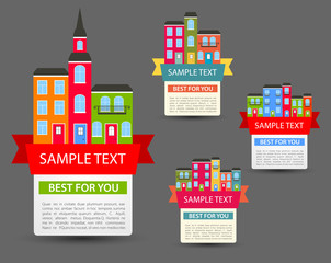 Set of Color sale vintage signs/labels