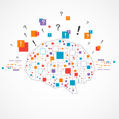 Creative color concept of the human brain