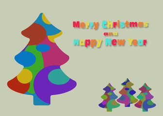 Christmas tree, wishes, Merry Christmas and Happy New Year