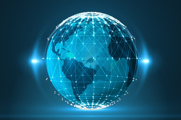 Glowing sphere on black background