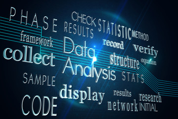 Obraz premium Computing buzzwords on black background