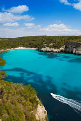 Fototapeta na wymiar Cala Macarella Menorca turquoise Balearic Mediterranean