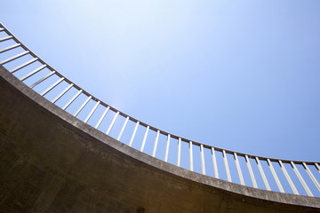 Fototapeta premium Closeup Abstract View of Curved Pedestrian Footbridge