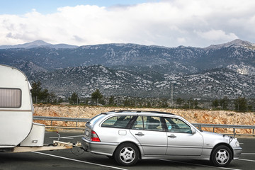 Camping car on the road