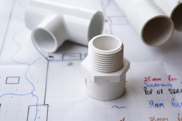 Irrigation and reticulation plumbing parts on reticulation plan.