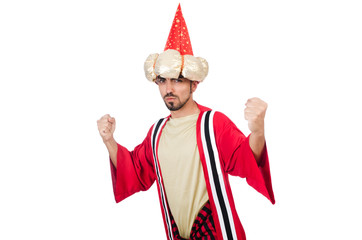 Wizard in costume isolated on the white