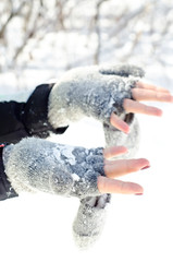 hands in gloves