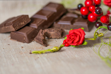 chocolate on brown napkin