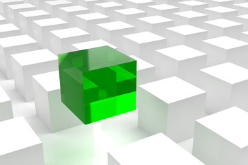 green cube