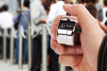 Counting people headcount on tally counter