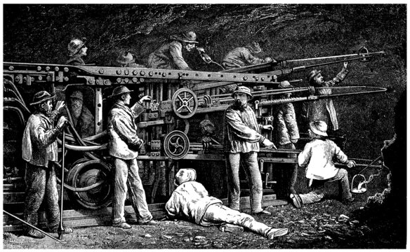 Tunnel Digging Machine - 19th Century