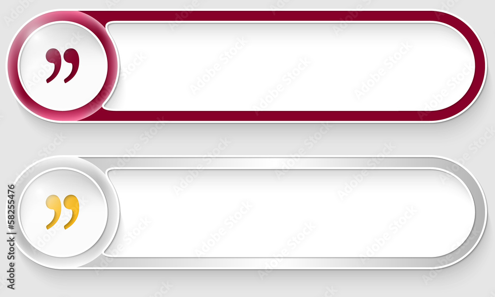 Poster purple and silver vector abstract buttons with quotation mark