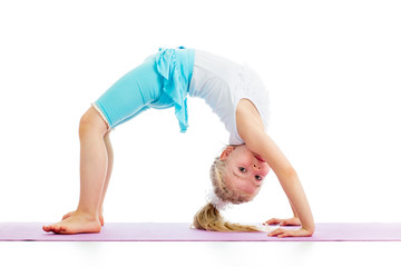 child girl doing gymnastics