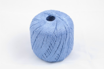Blue skein on white background