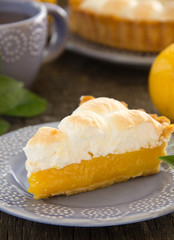 Lemon pie with meringue.