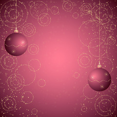 elegant christmas card with balls
