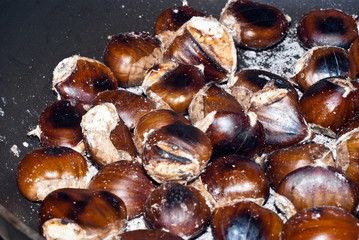 Freshly roasting chestnut