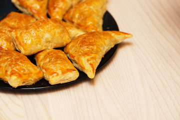 Patties stuffed with meat in the plate