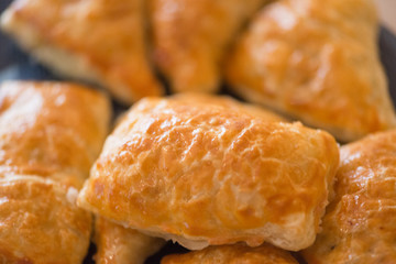 Patties stuffed with meat in the plate