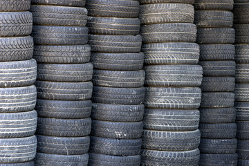 stack of used tires