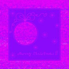 pink and violet christmas card