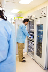 Medical Staff Accessing Blood Bank