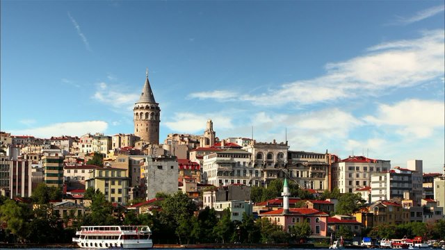 Istanbul - Galata district, Turkey - Time lapse