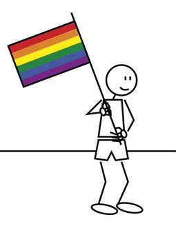 Stick figure gay flag