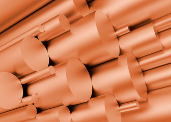 Kupfer Rohre aufsteigend gefüllt