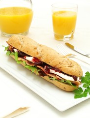sub salad sandwich brie and bacon