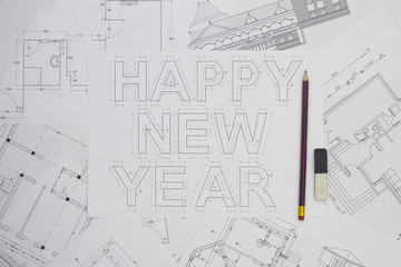 Happy new  year blueprints