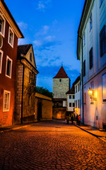 View of narrow Jirska Street in Prague Castle